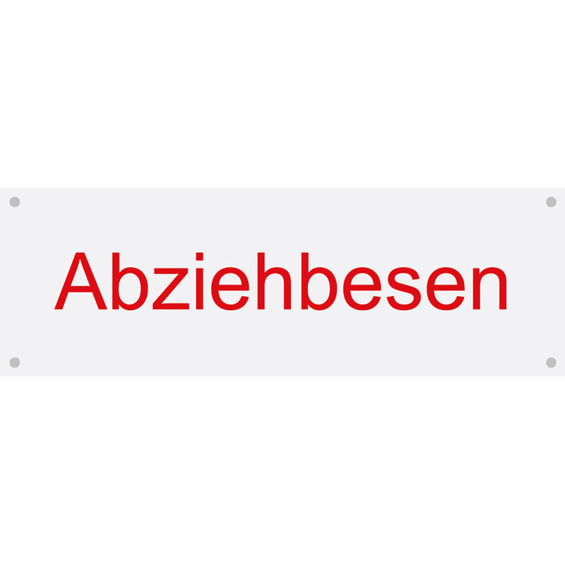 06033 Geräteschild Abziehbesen aus Aluverbund Grösse 30 x 10 cm