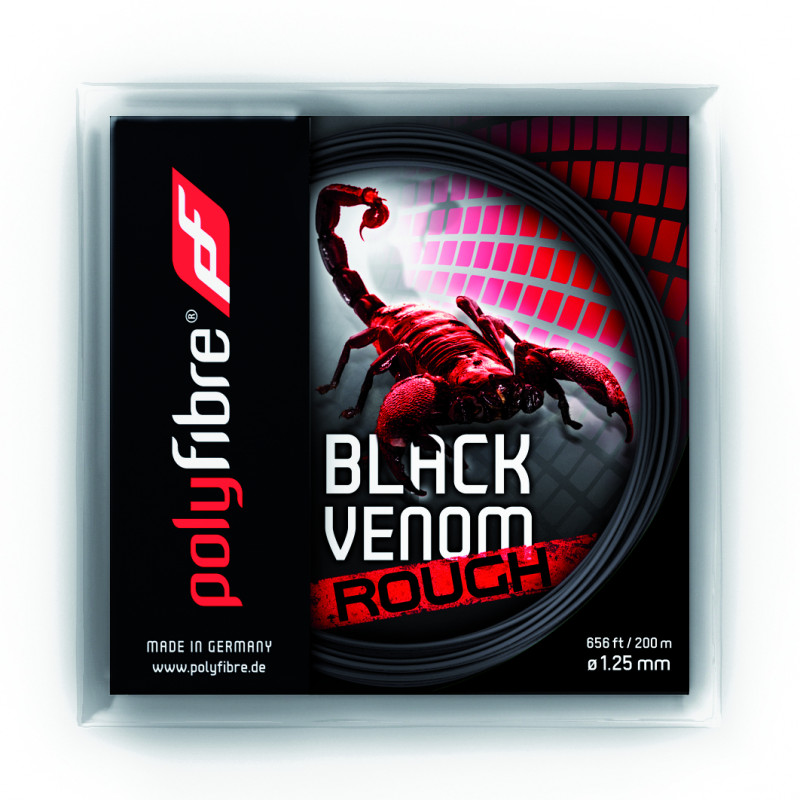 60225 Tennissaite POLYFIBRE Black Venom Rough Länge 12.2 m  1.25 mm