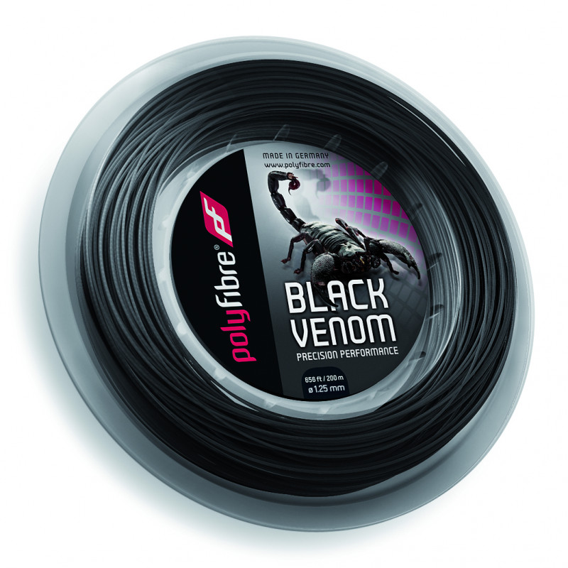 60202 Tennissaite POLYFIBRE Black Venom Rolle 200 m  1.15 mm