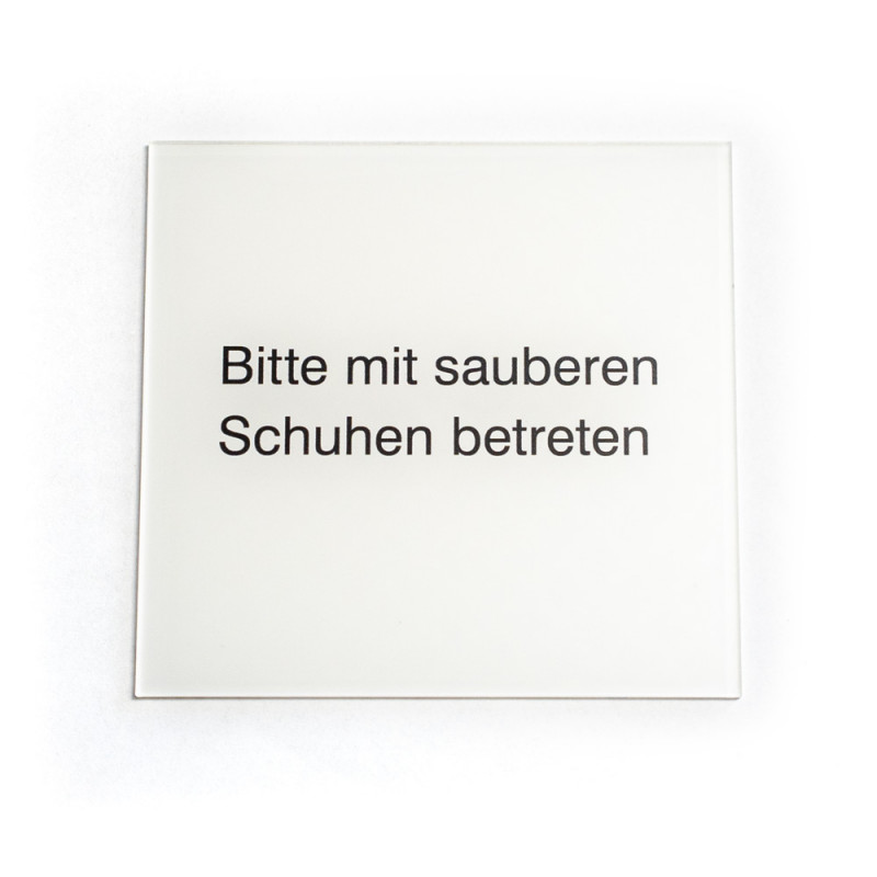 06090 Türschild saubere Schuhe weiss